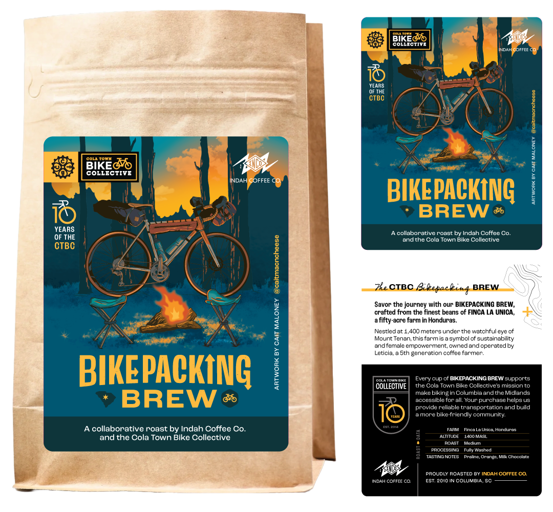 CTBC Bikepacking Brew Coffee Label Design