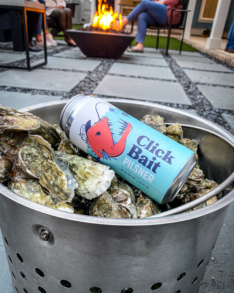 Clickbait beer at an oyster roast