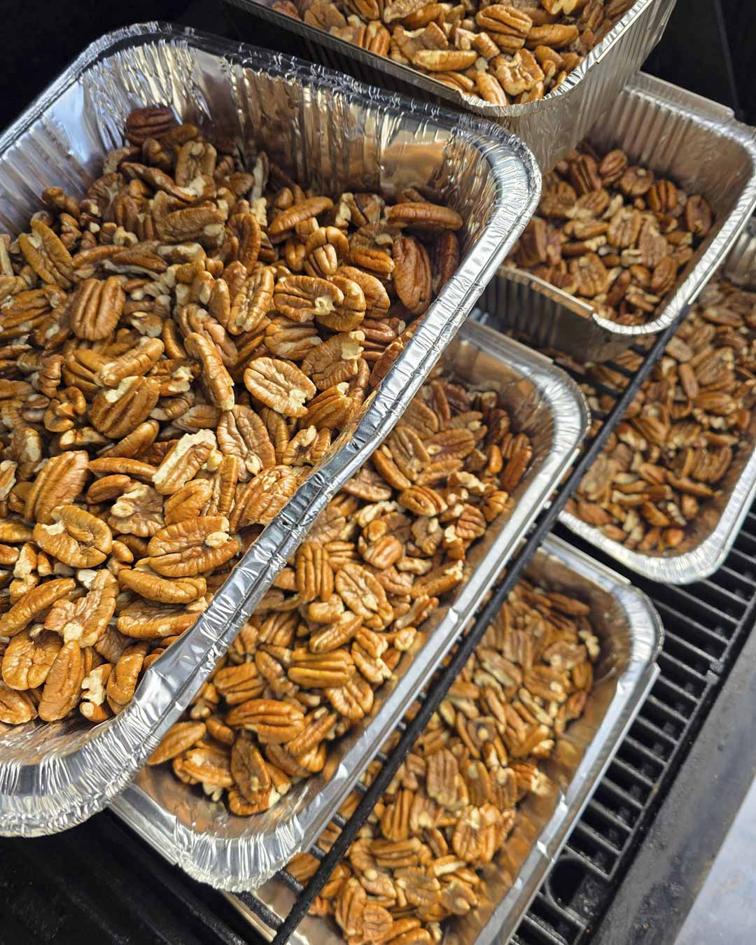 Smoking Sweet Heat Pecans in the grill