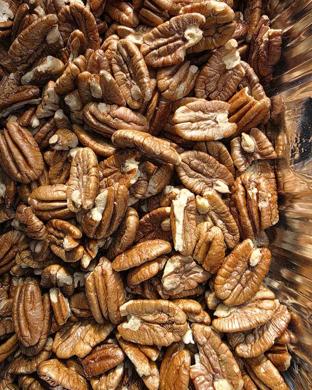 Closeup of Sweet Heat Candied Pecans by Click Communication Arts